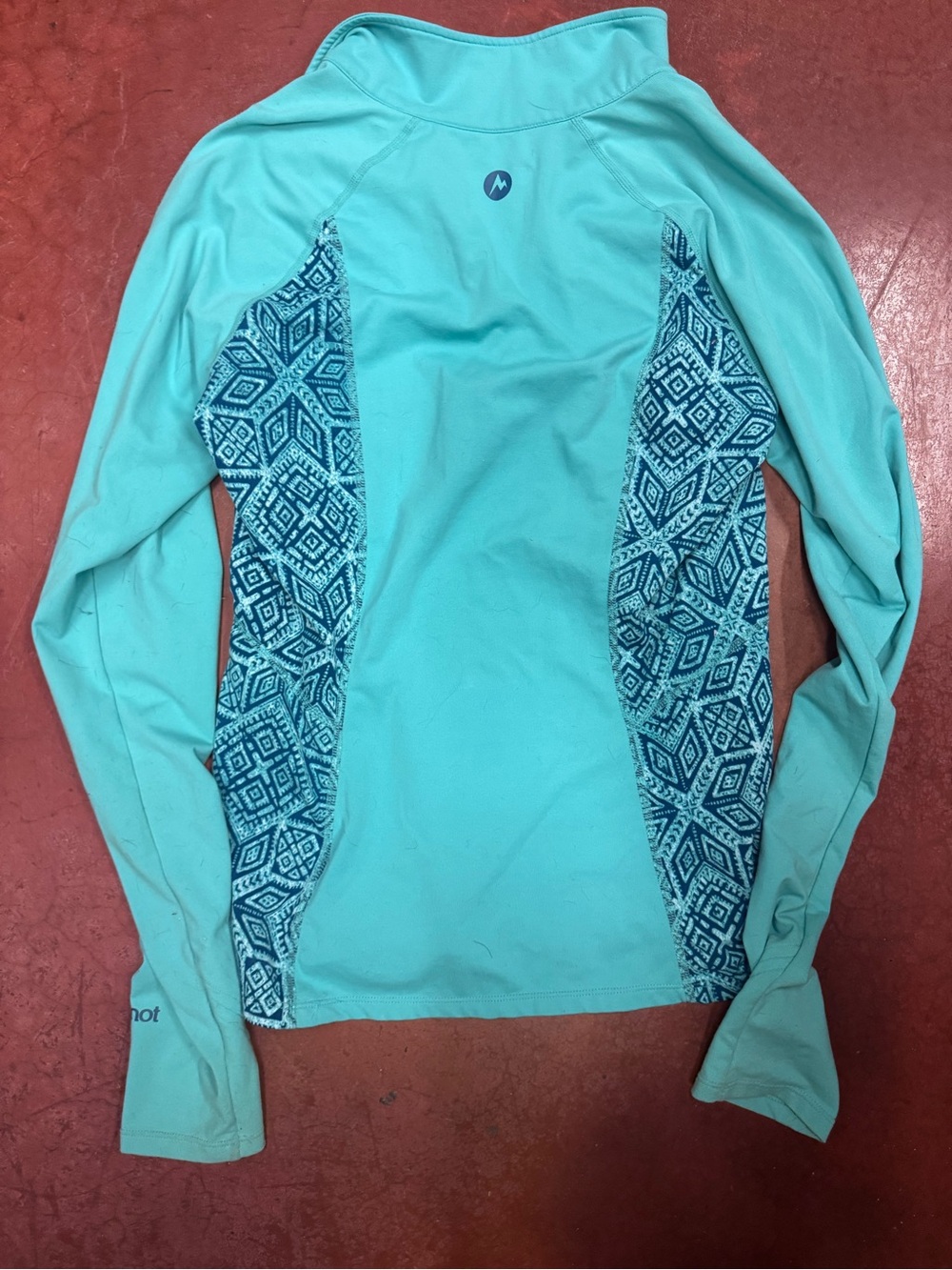 Marmot Aqua Long-Sleeve Performance Top with Patterned Side Panels